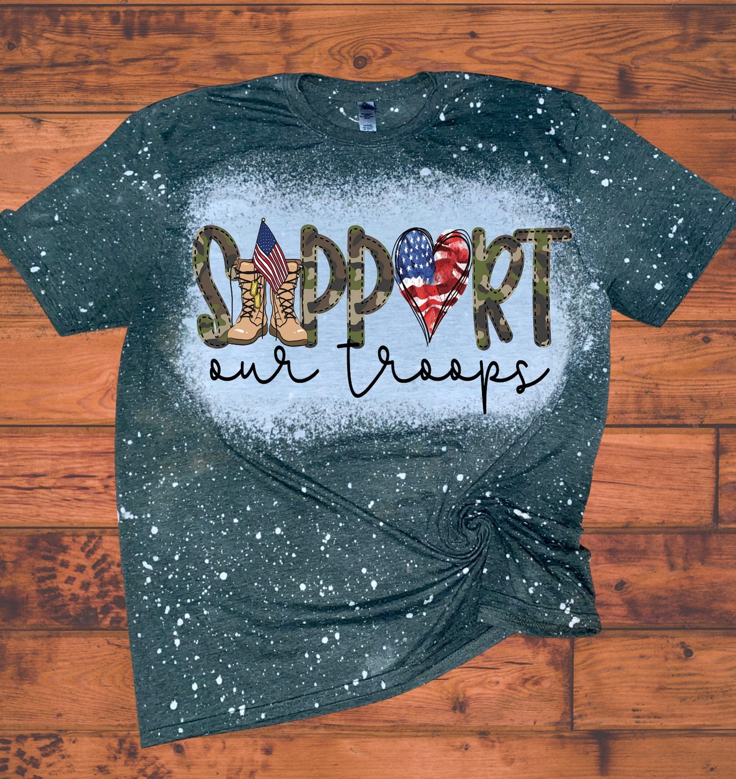 Bleached support our troops tee
