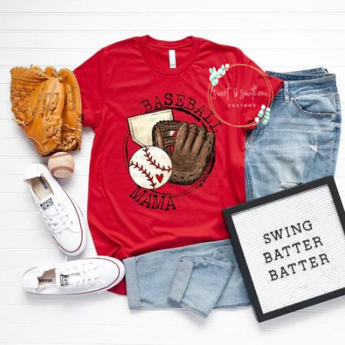 Baseball mama t-shirt