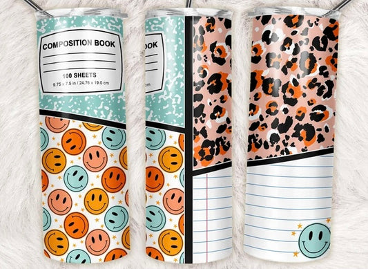 Teacher happy face notebook Tumbler